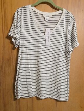 Striped Cotton SS Tee